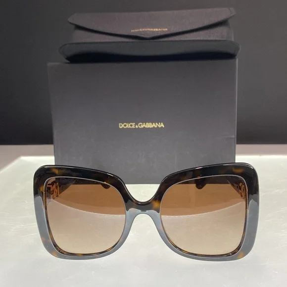 New Authentic Dolce & Gabbana DG6193U 502/13 Sunglasses Women's Havana/Brown
